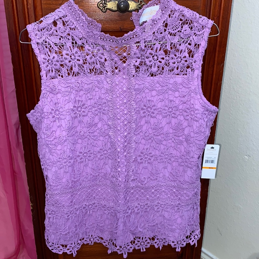 purple lace tank blouse